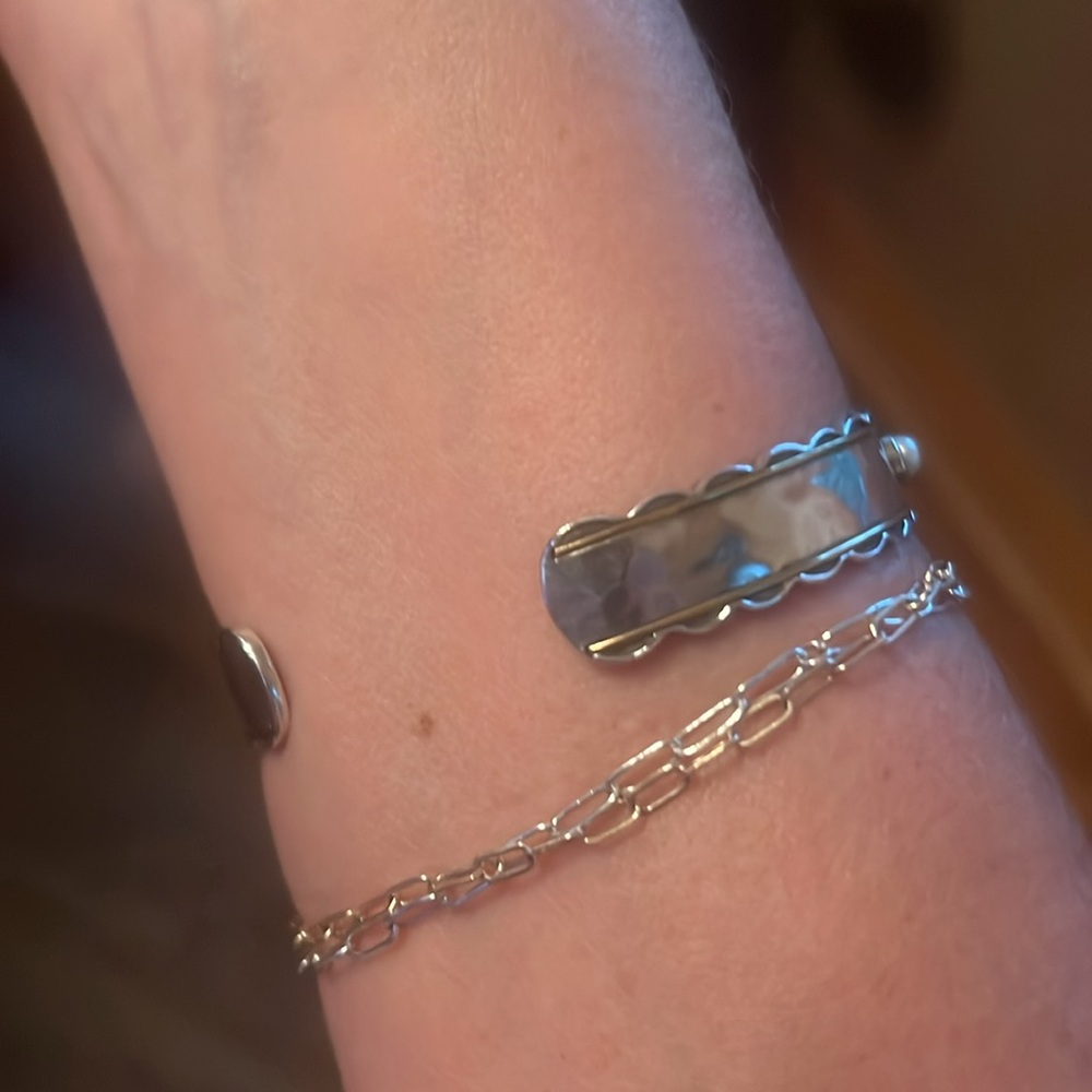 Silpada Silver Bracelet with White Accents - Picture 6 of 6